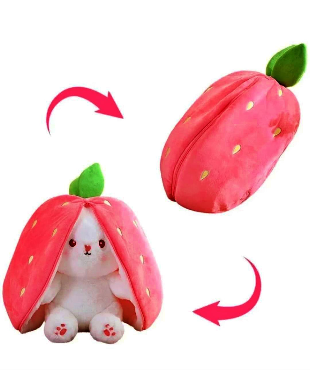 Strawberry Rabbit Soft Toy, Easter Bunny Stuffed Animal Cute Rabbit Pl ...